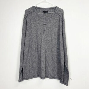 Treasure & Bond Shirt Mens Size 2XL Gray Long Sleeve Henley Cotton Blend